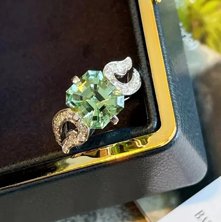 Green Diamond Ring | Green Diamond Engagement Ring | Wedding Ring | Womens Green Diamond Ring | Green Tourmaline Ring | Green Amethyst Ring