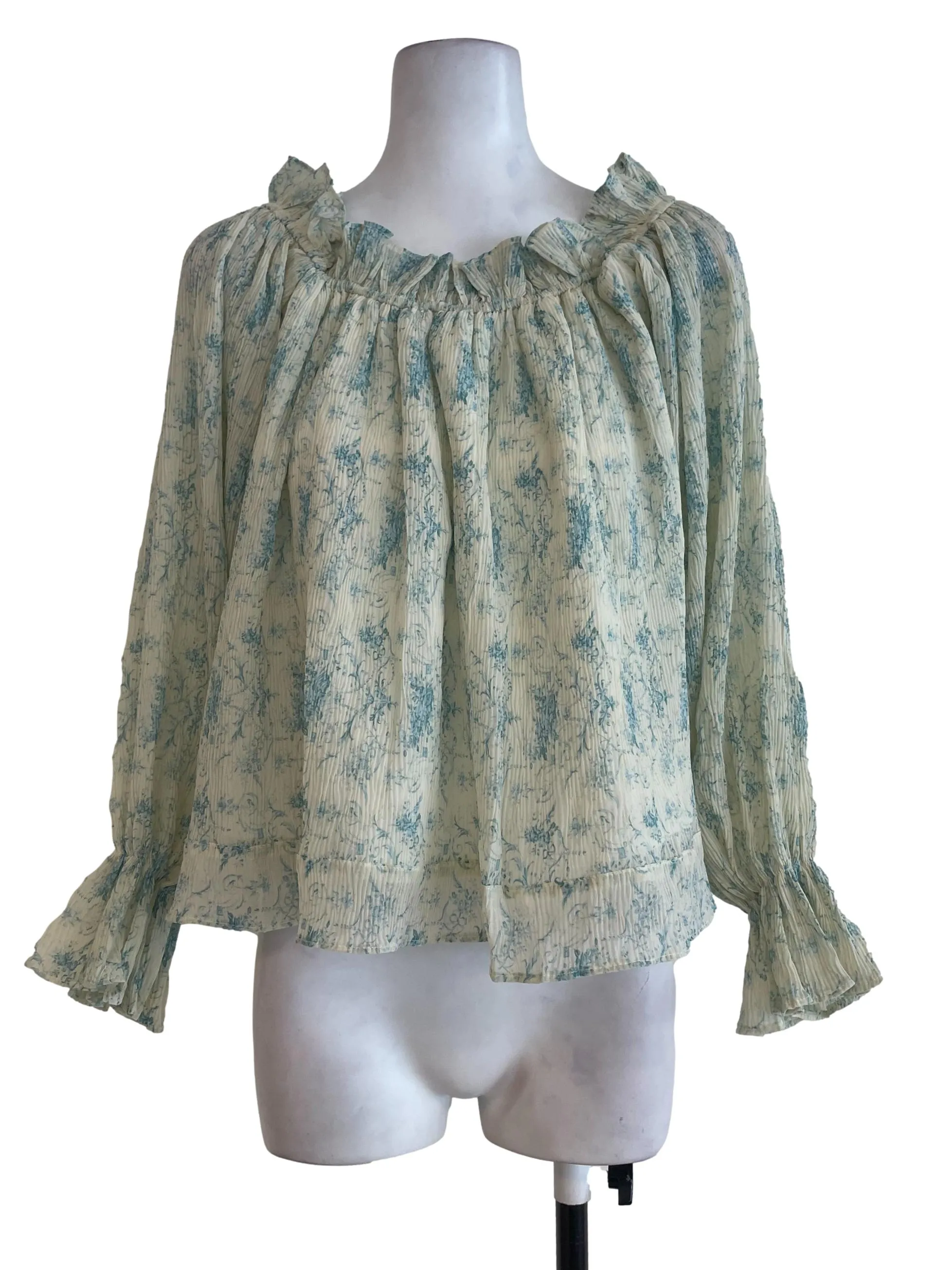 Green Floral Top
