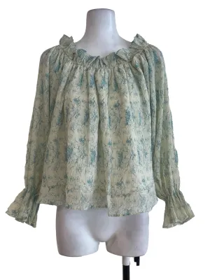 Green Floral Top