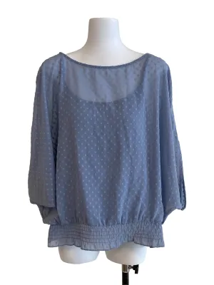 Grey Dotted Chiffon Blouse