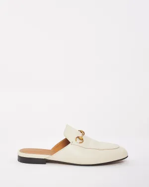 Gucci Cream Leather Princetown Loafer Slip On Flats - 38