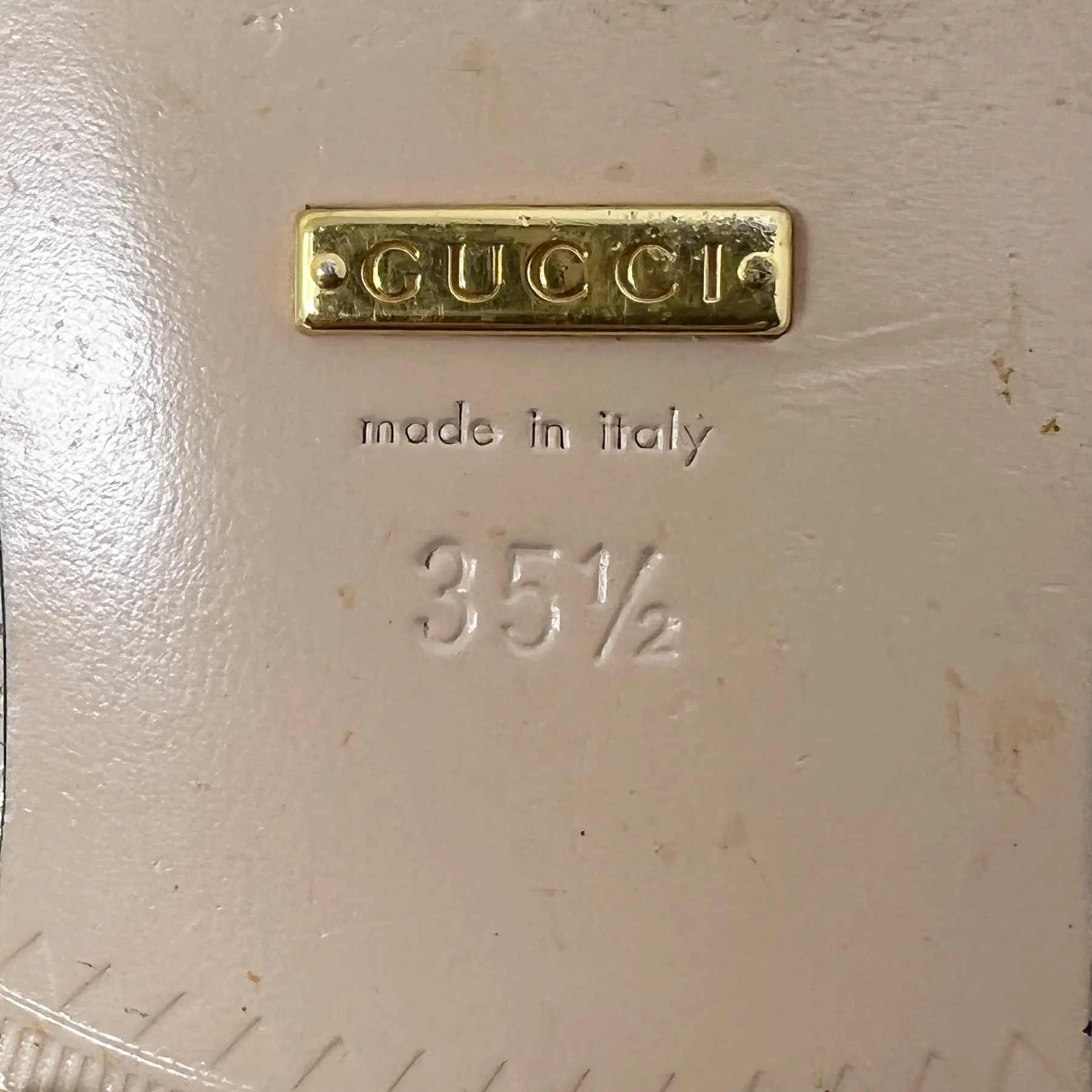Gucci Marmont Gold Foiled Leather Fringe Loafer Mules Size EU 35.5