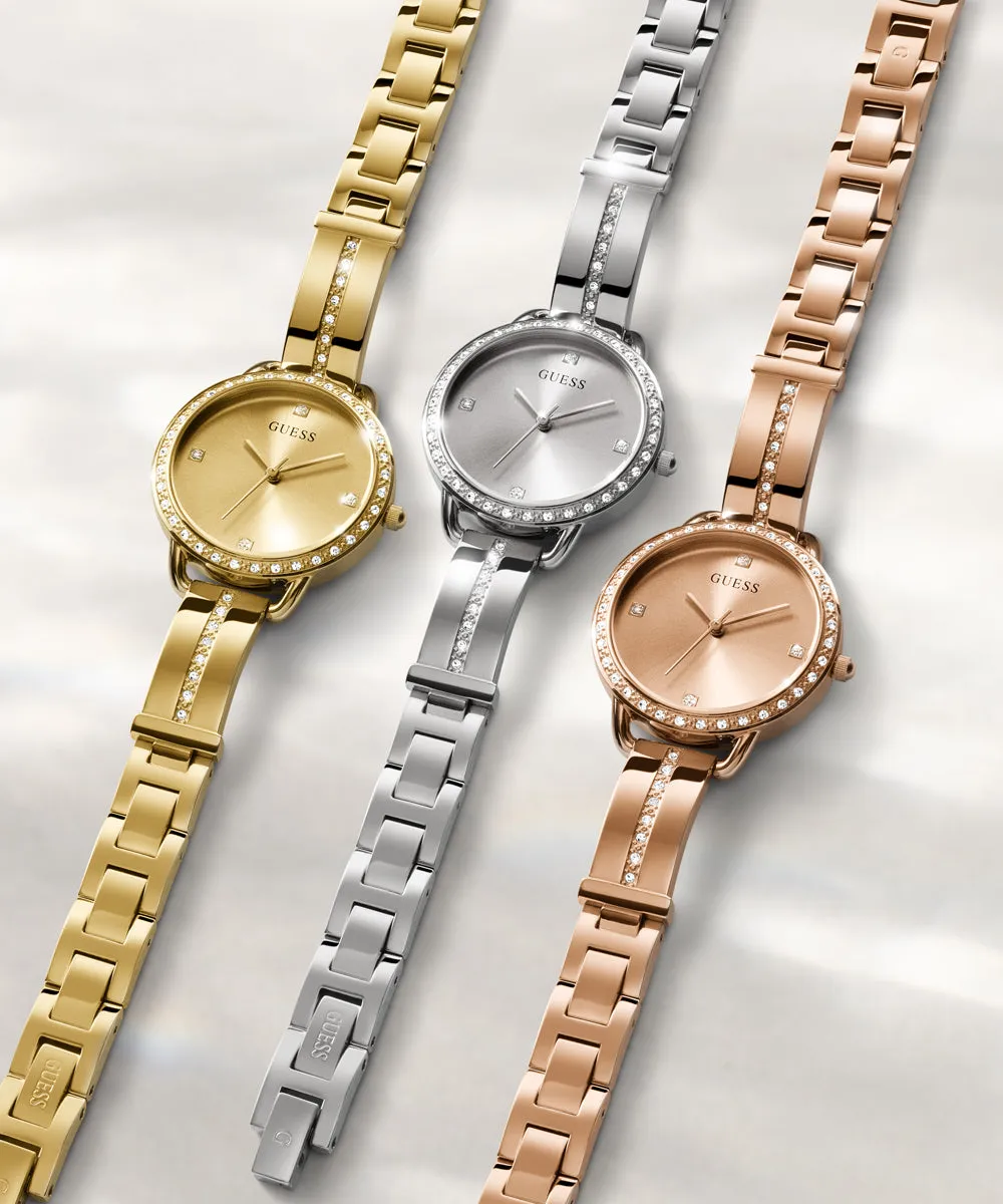 GUESS Ladies Rose Gold Tone Analog Watch