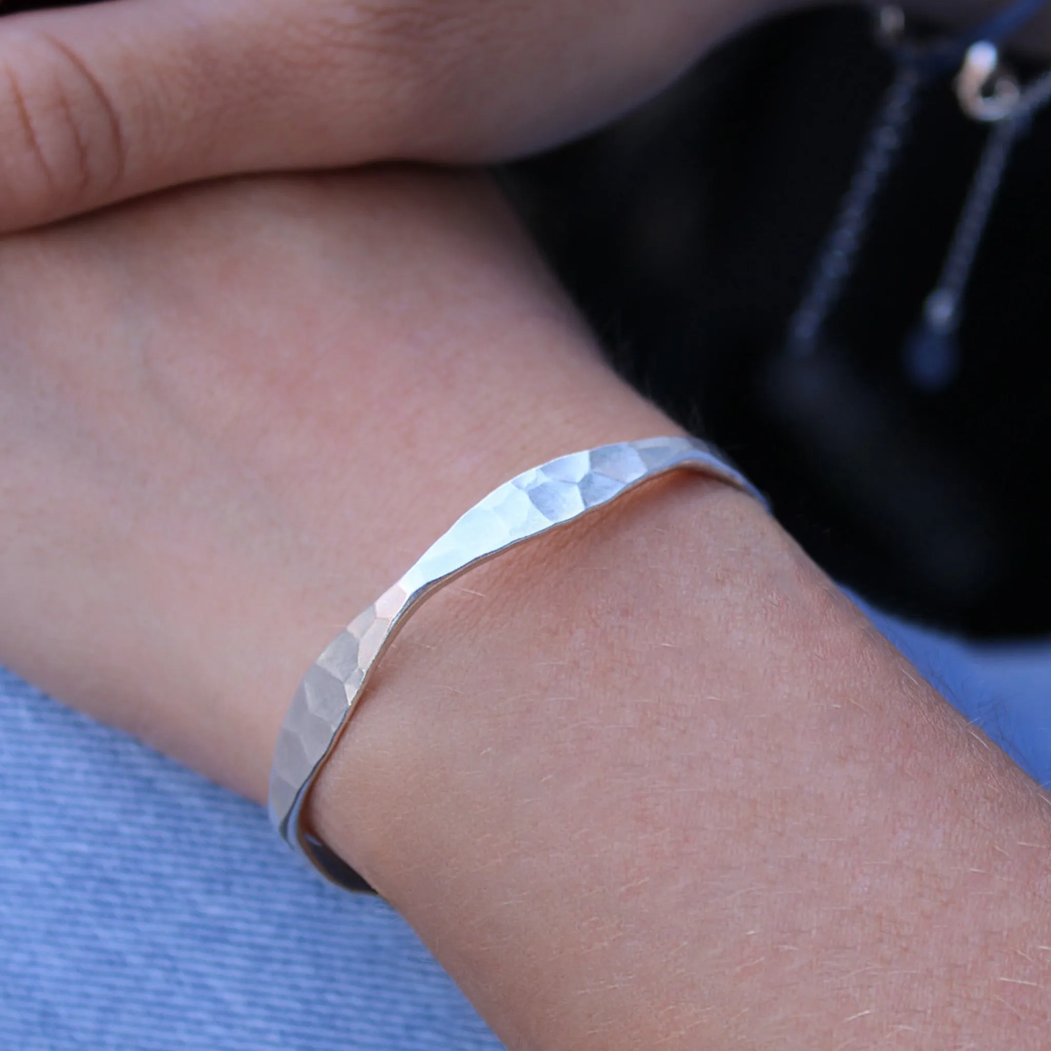 Hammered Cuff, Silver