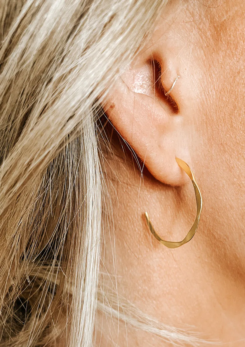Hammered Hoop Earrings