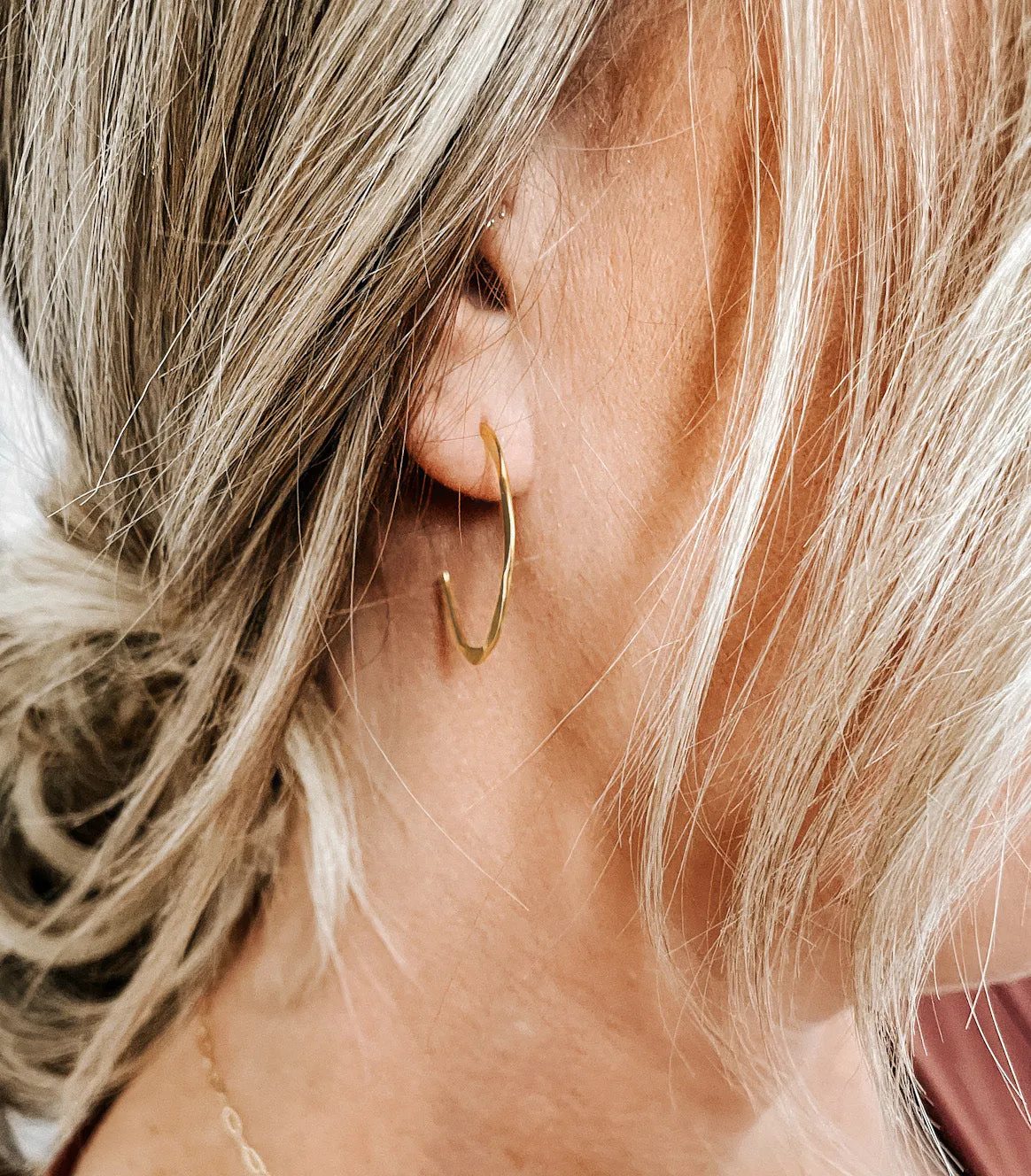 Hammered Hoop Earrings