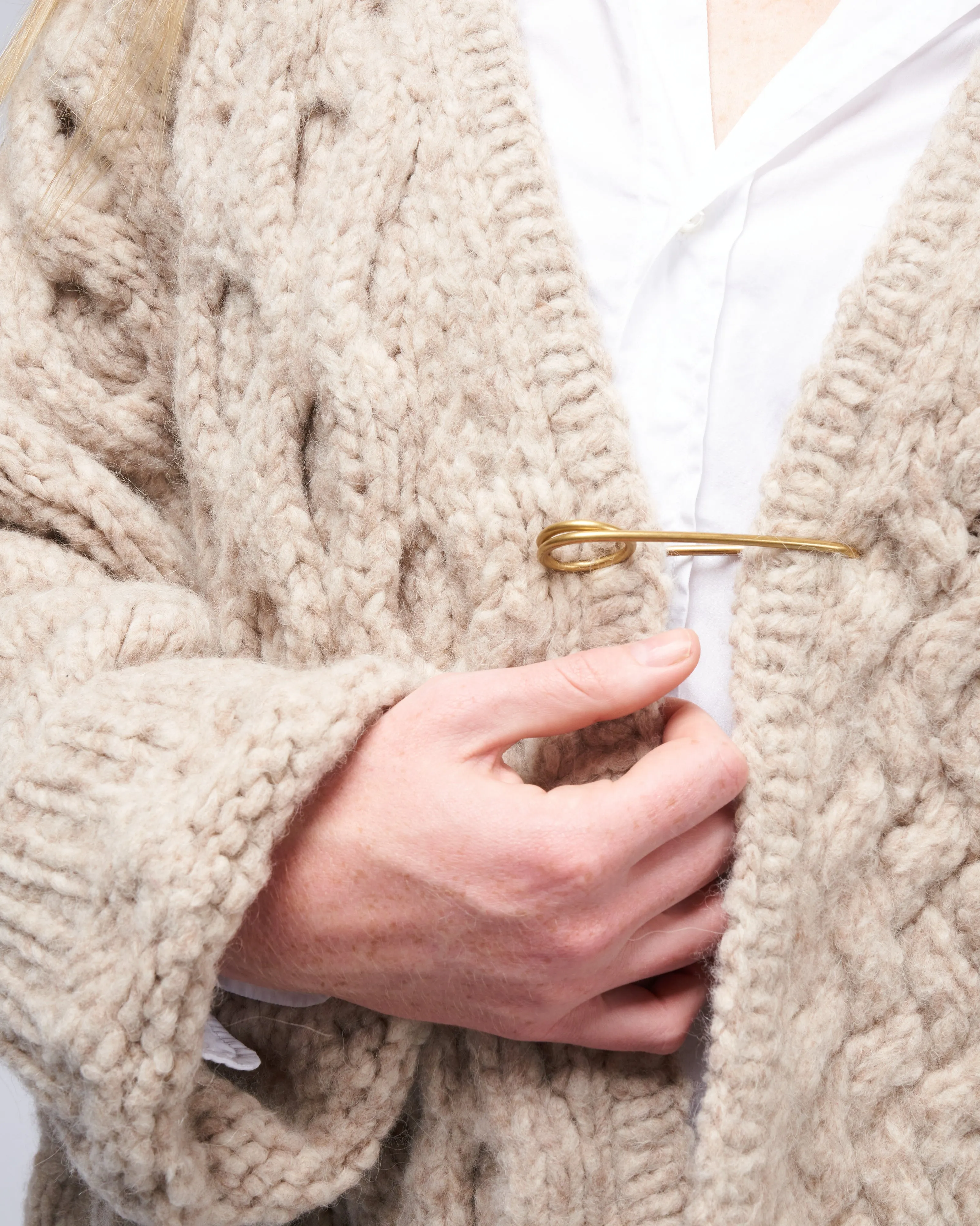 handknit aran cardigan - aspen