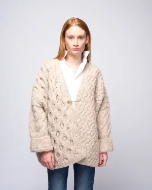 handknit aran cardigan - aspen