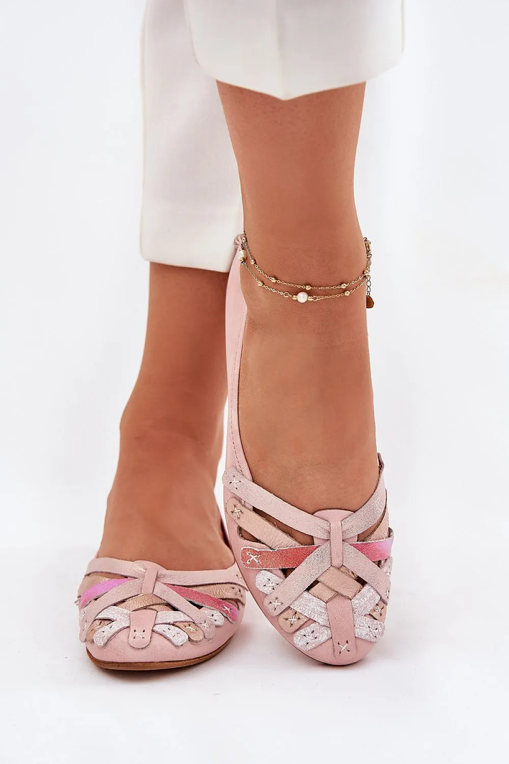 Handmade Ballet flats with delicate heel