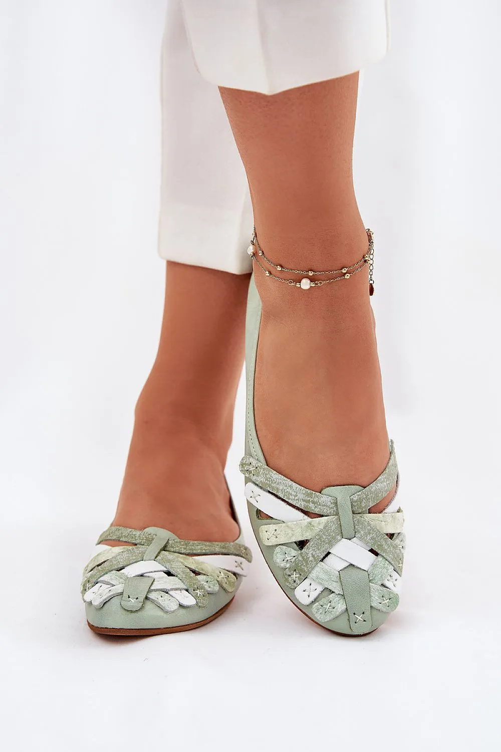 Handmade Ballet flats with delicate heel
