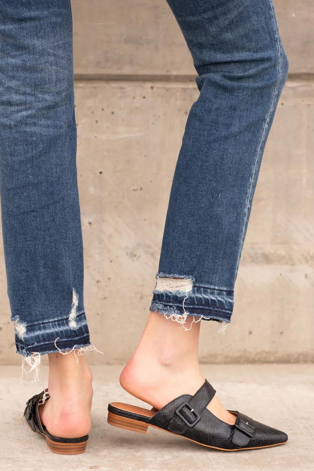 Hannah Mule Flats Navy