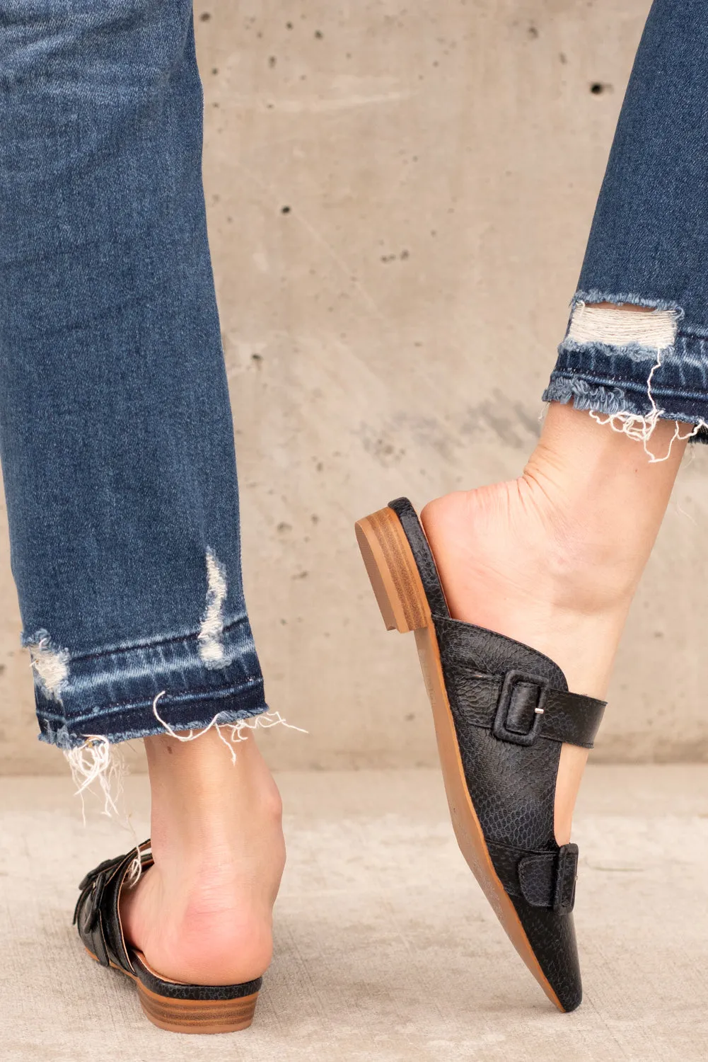 Hannah Mule Flats Navy