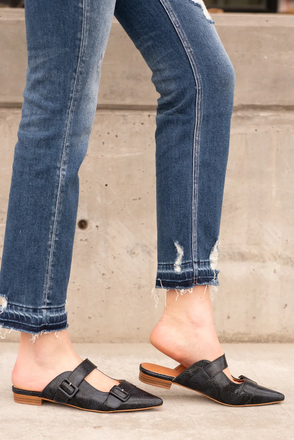 Hannah Mule Flats Navy