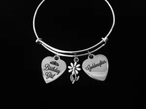Happy Birthday Goddaughter Adjustable Bracelet Expandable Charm Bangle Gift God Daughter Gift Daisy