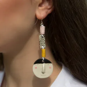 HAPPY FACE LONG EARRINGS