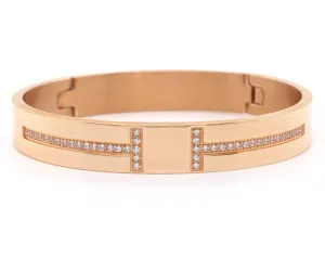 Harmony Pave Rose Gold Bangle Bracelet