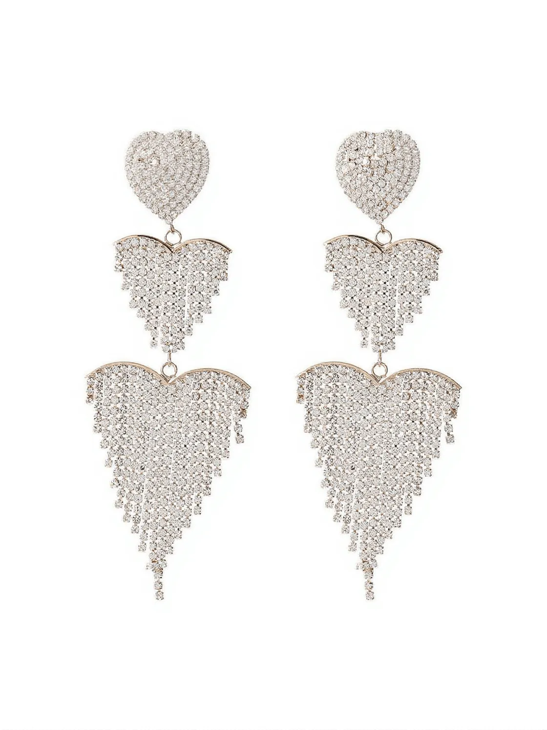 Hazel Heart Tassel Drop Earrings