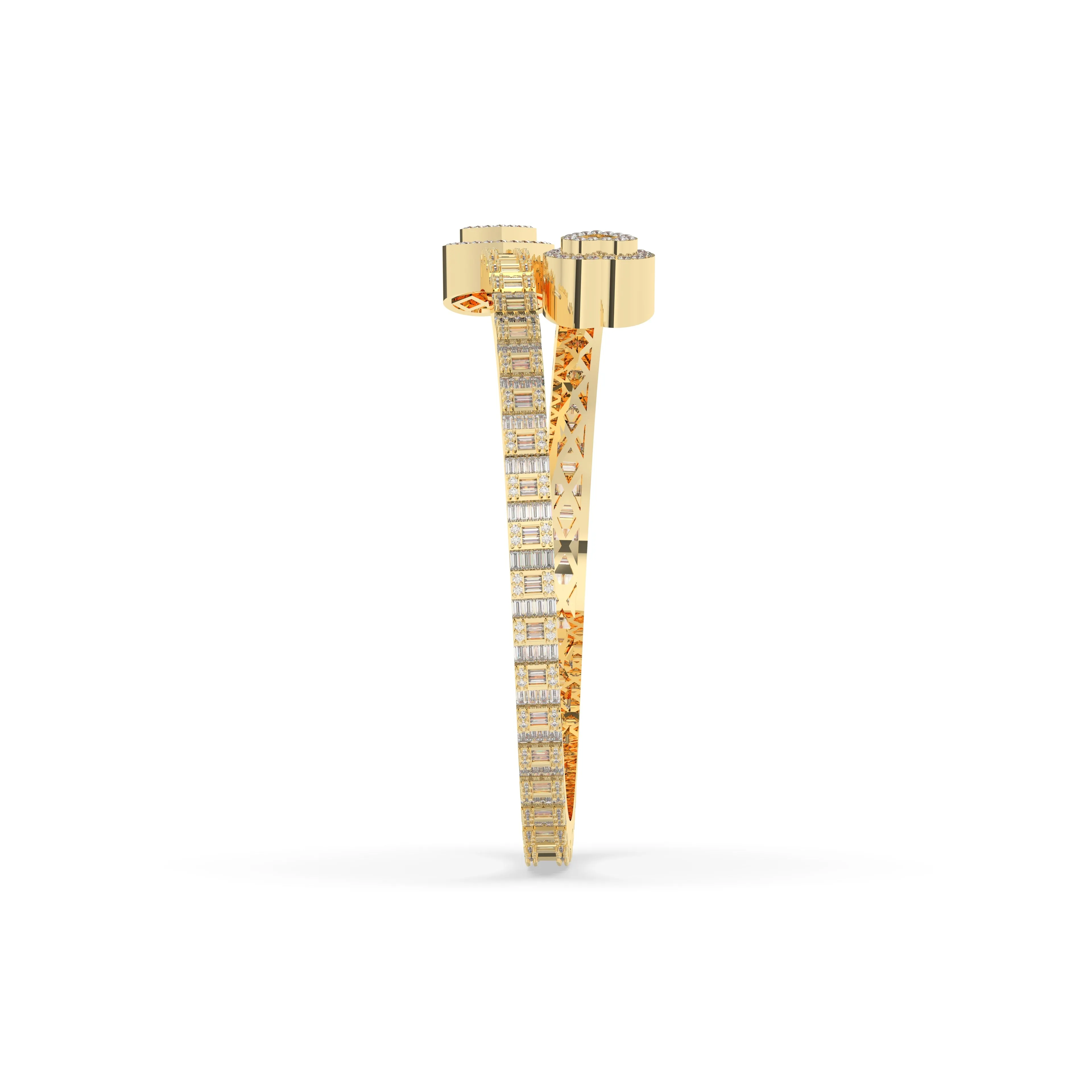 Heart Baguette Diamond Bangle