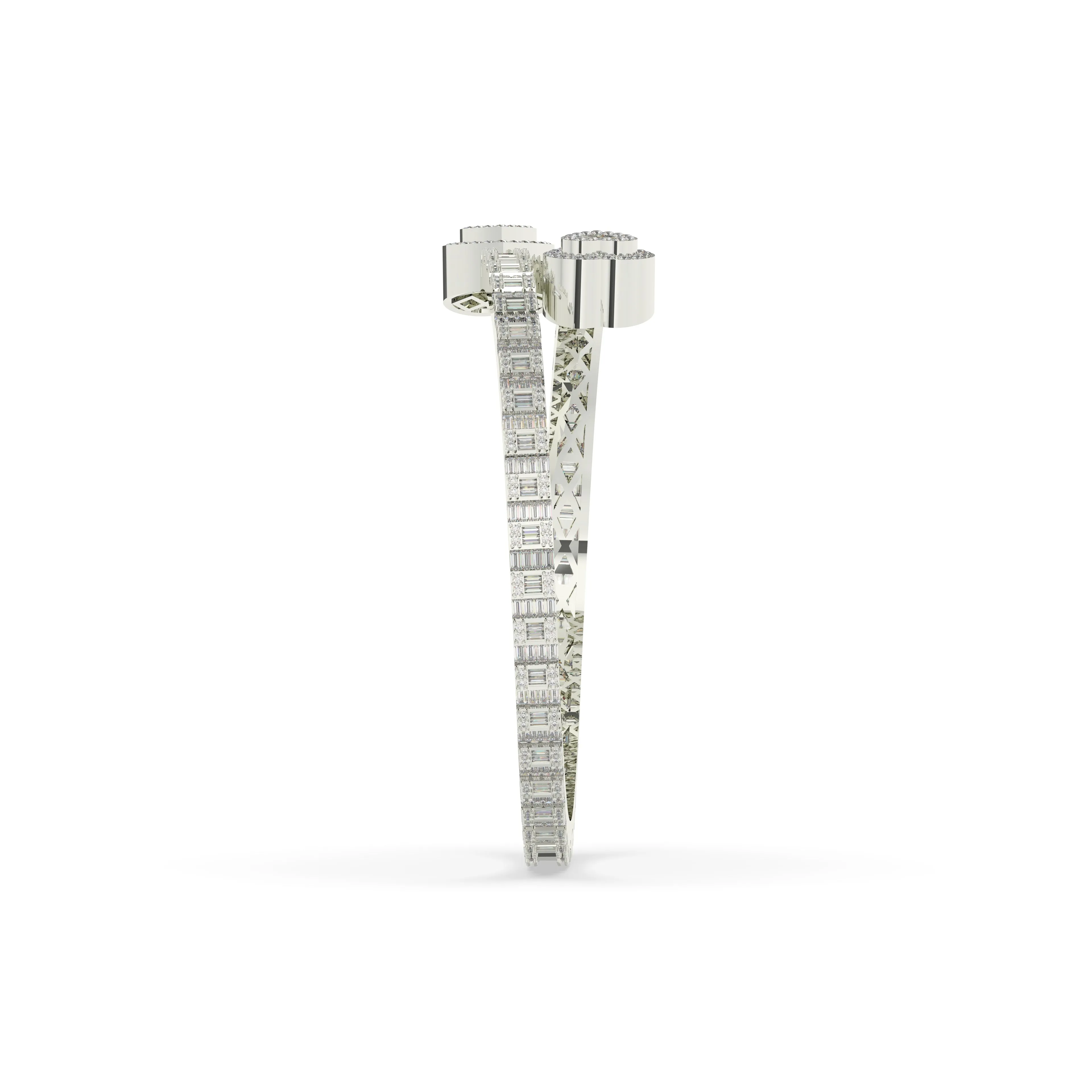 Heart Baguette Diamond Bangle