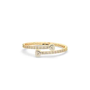 Heart Baguette Diamond Bangle