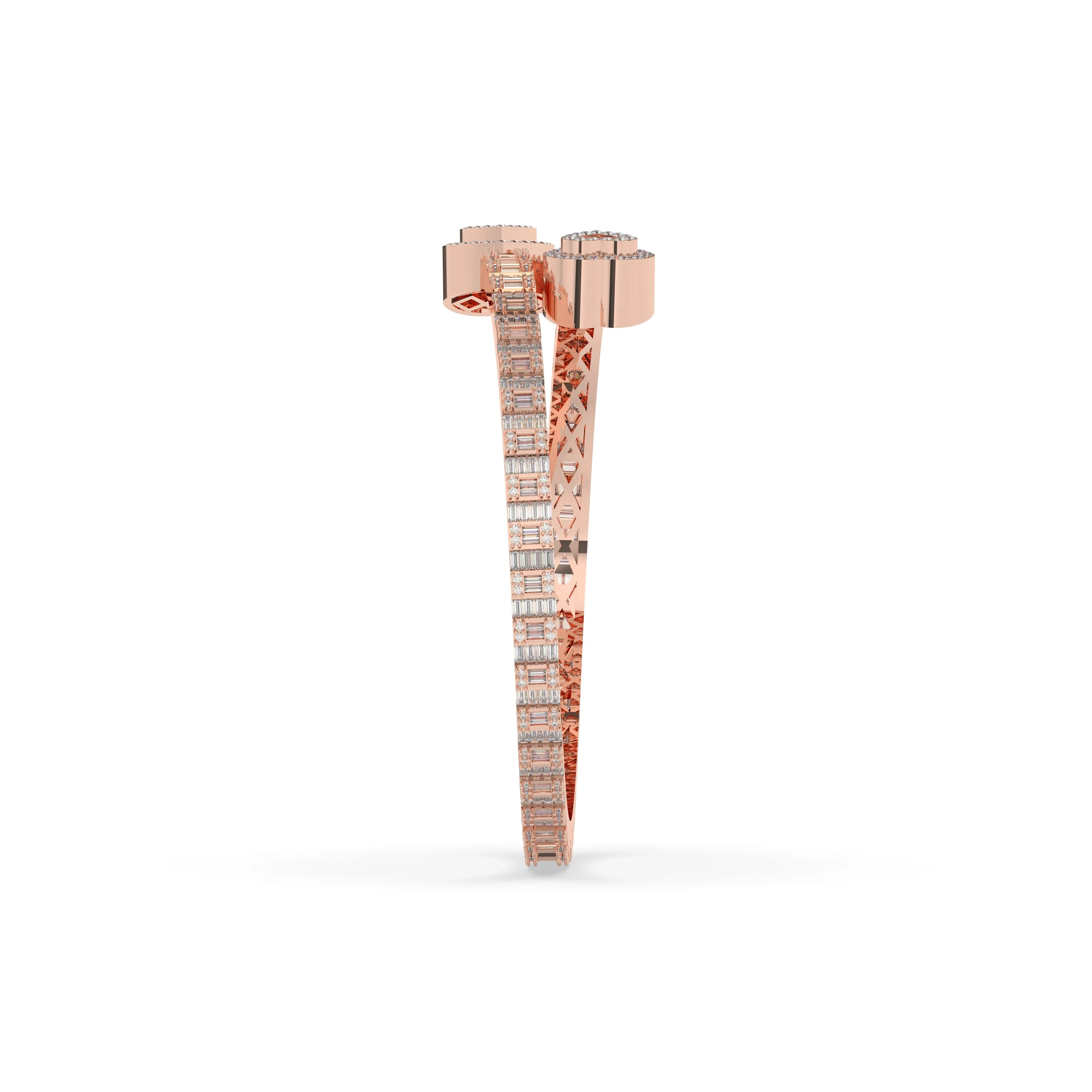 Heart Baguette Diamond Bangle