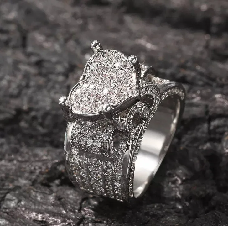 Heart Ring | Heart Shaped Ring | Heart Shape Ring | Diamond Heart Ring | Heart Ring with Diamonds | Engagement Ring | Ring for girlfriend