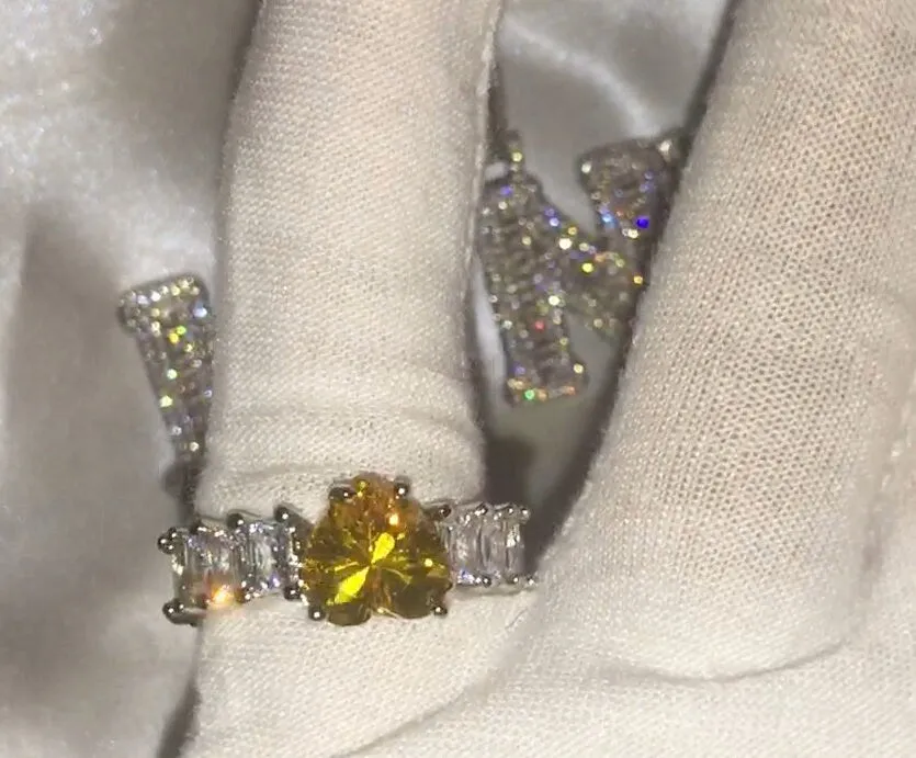 Heart Ring | Heart Shaped Ring | Heart Shape Ring | Eternity Ring | Womens Yellow Diamond Ring | Engagement Ring | Yellow Diamond Ring
