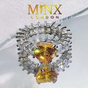Heart Ring | Heart Shaped Ring | Heart Shape Ring | Eternity Ring | Womens Yellow Diamond Ring | Engagement Ring | Yellow Diamond Ring