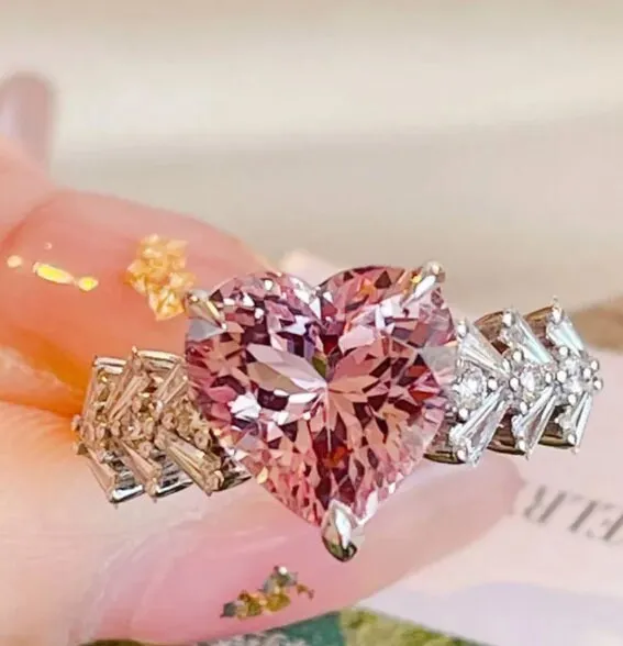 Heart Ring | Pink Diamond Ring | Heart Shaped Ring | Heart Shape Ring | Diamond Heart Ring | Heart Ring with Diamonds | Engagement Ring