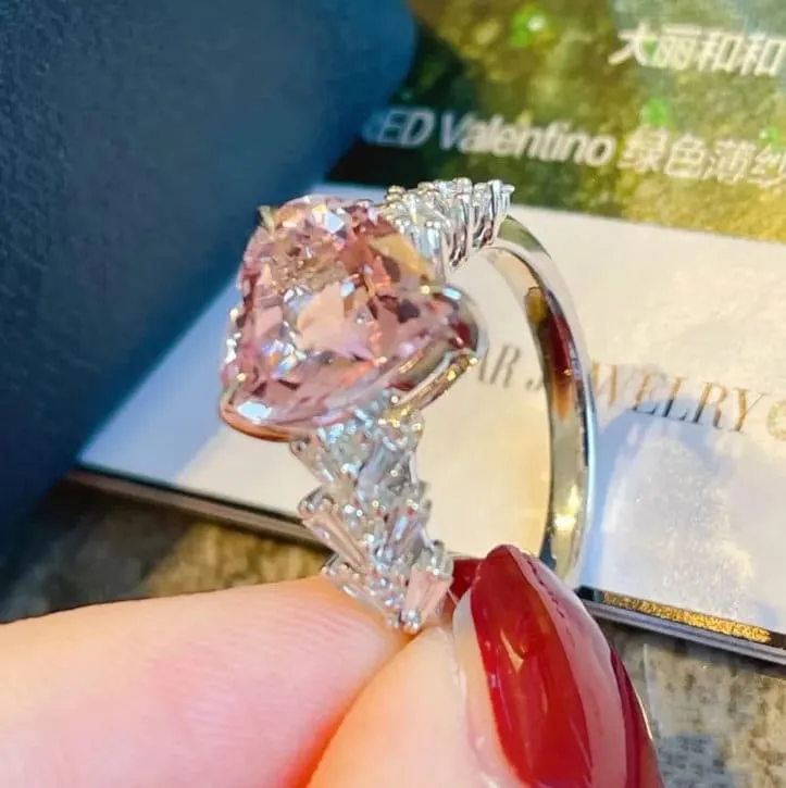 Heart Ring | Pink Diamond Ring | Heart Shaped Ring | Heart Shape Ring | Diamond Heart Ring | Heart Ring with Diamonds | Engagement Ring