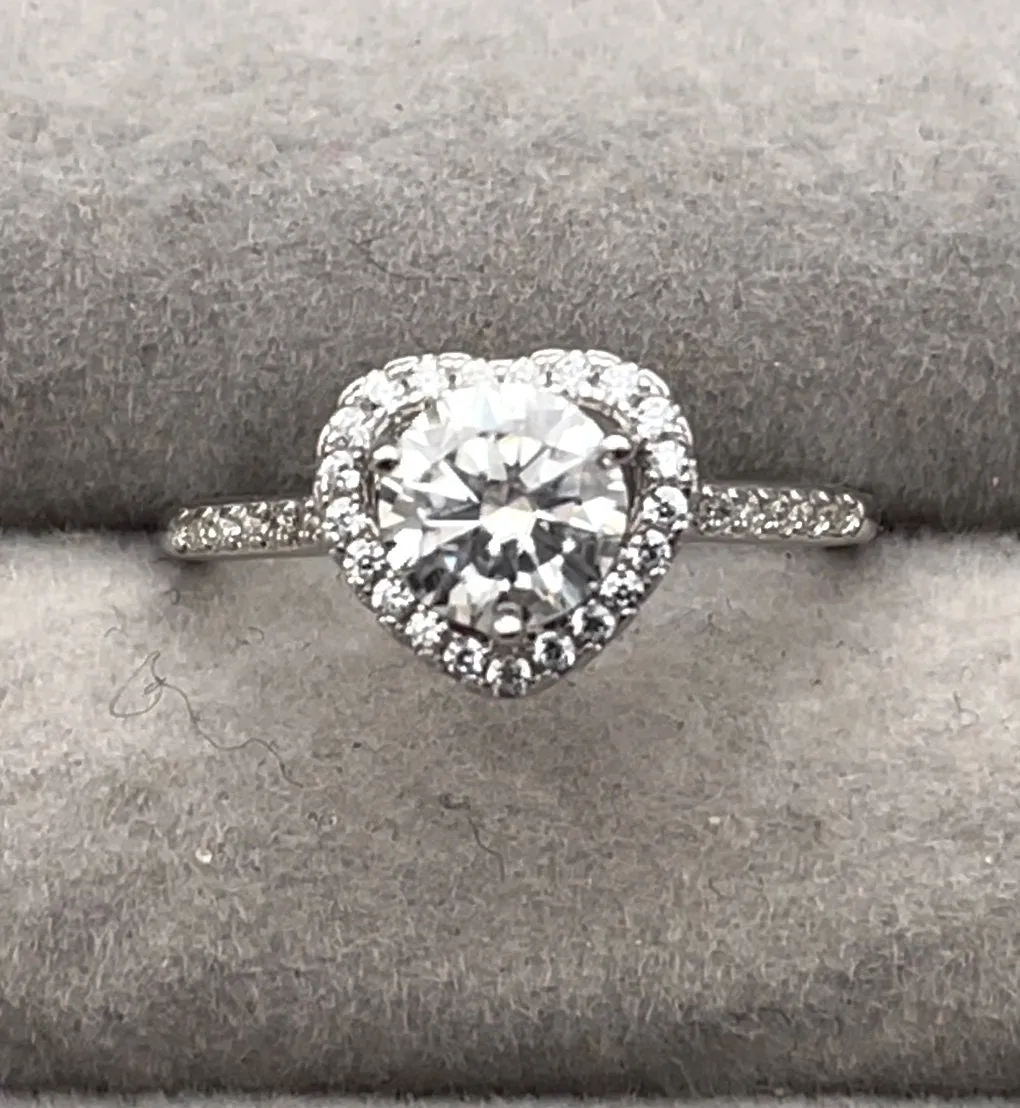 Heart Rings | Moissanite Diamond Engagement Ring | Womens Diamond Engagement Ring | Diamond Heart Ring | Moissanite Ring | Heart Shape Ring