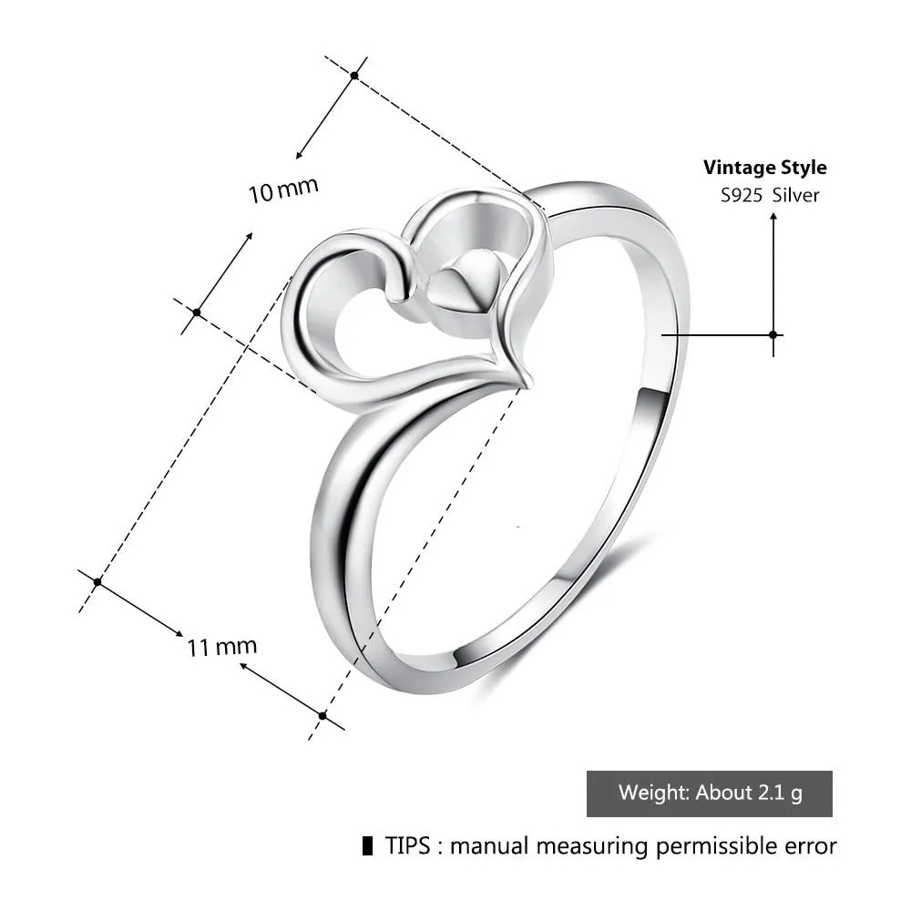 Heart Swirls - Sterling Silver Ring
