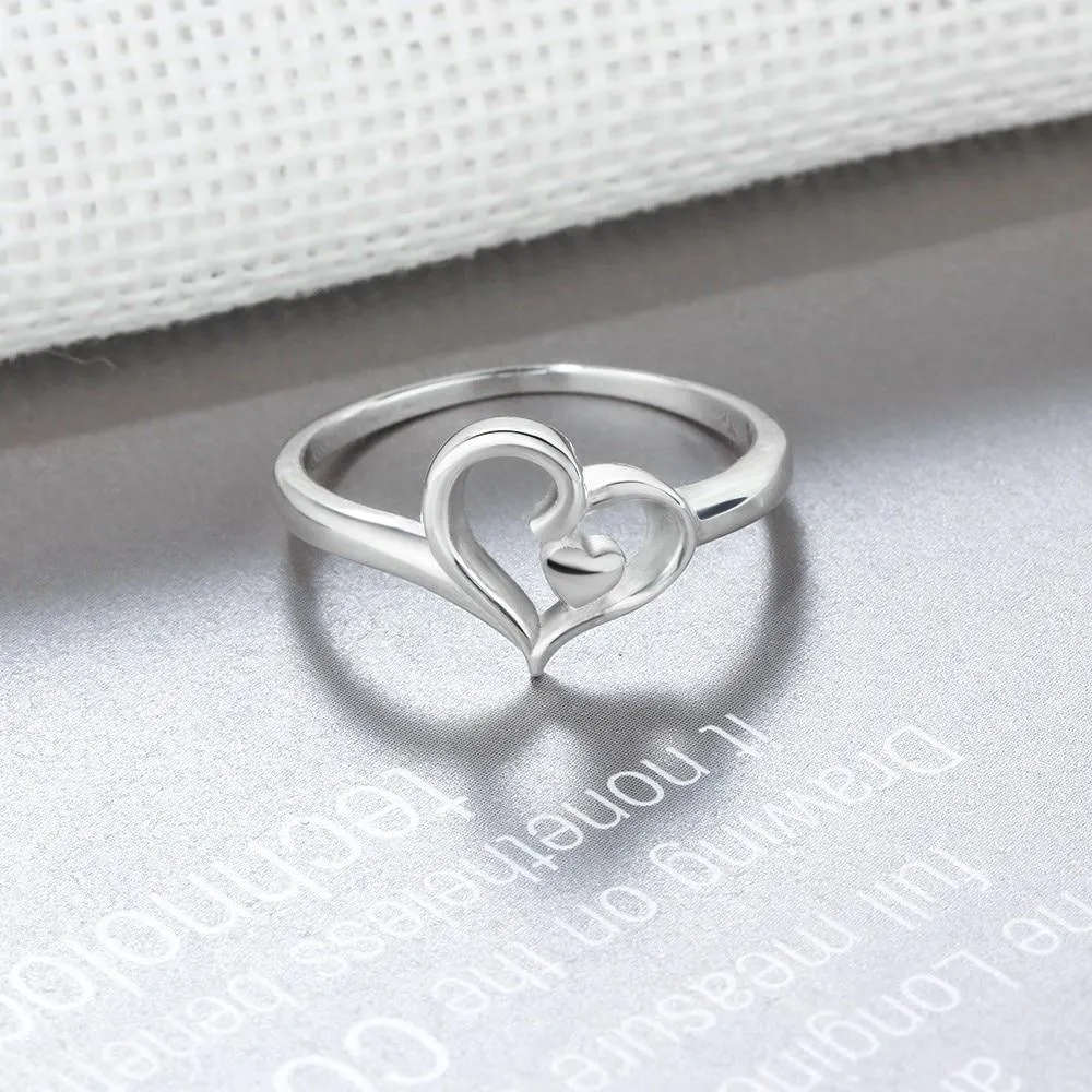 Heart Swirls - Sterling Silver Ring