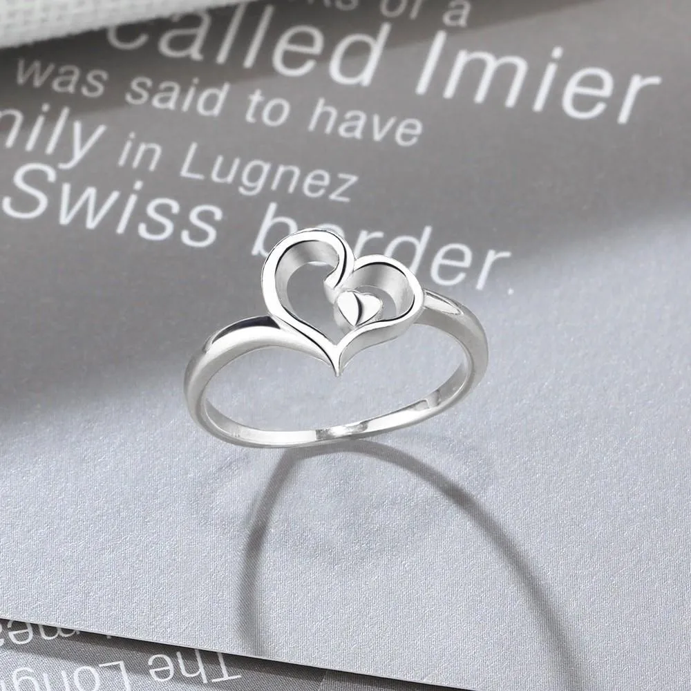 Heart Swirls - Sterling Silver Ring