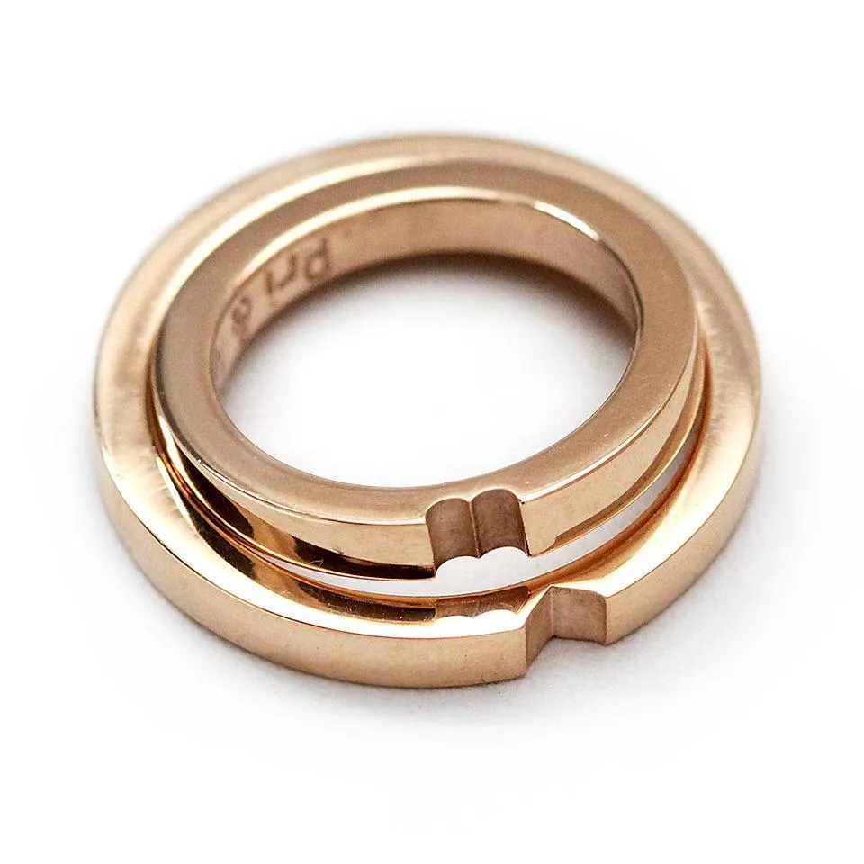 Heart wedding band set in rose gold
