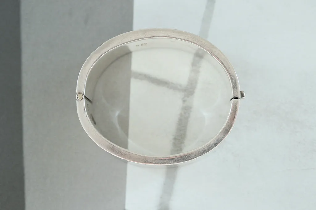 Heavy Vintage Sterling Silver Wide Bangle