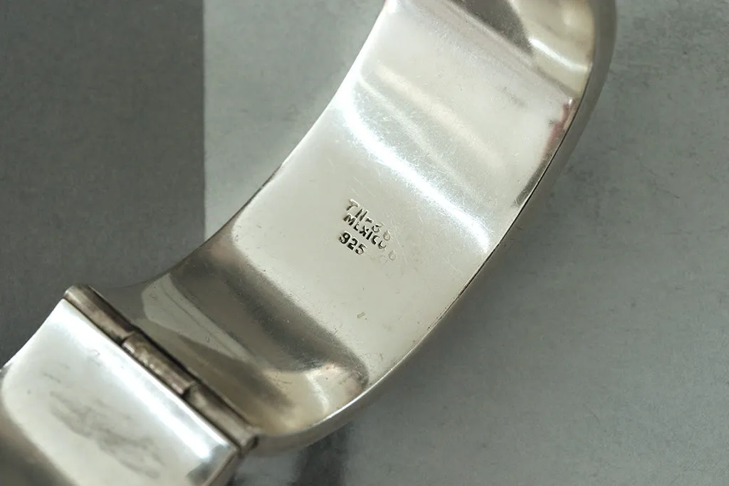 Heavy Vintage Sterling Silver Wide Bangle