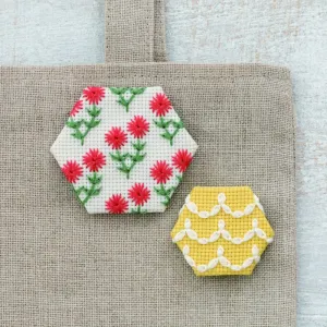 Hex Pins Ji-sashi Embroidery Kit, Frill and Flower
