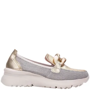 Hispanitas Gold Leather Slip On Shoes