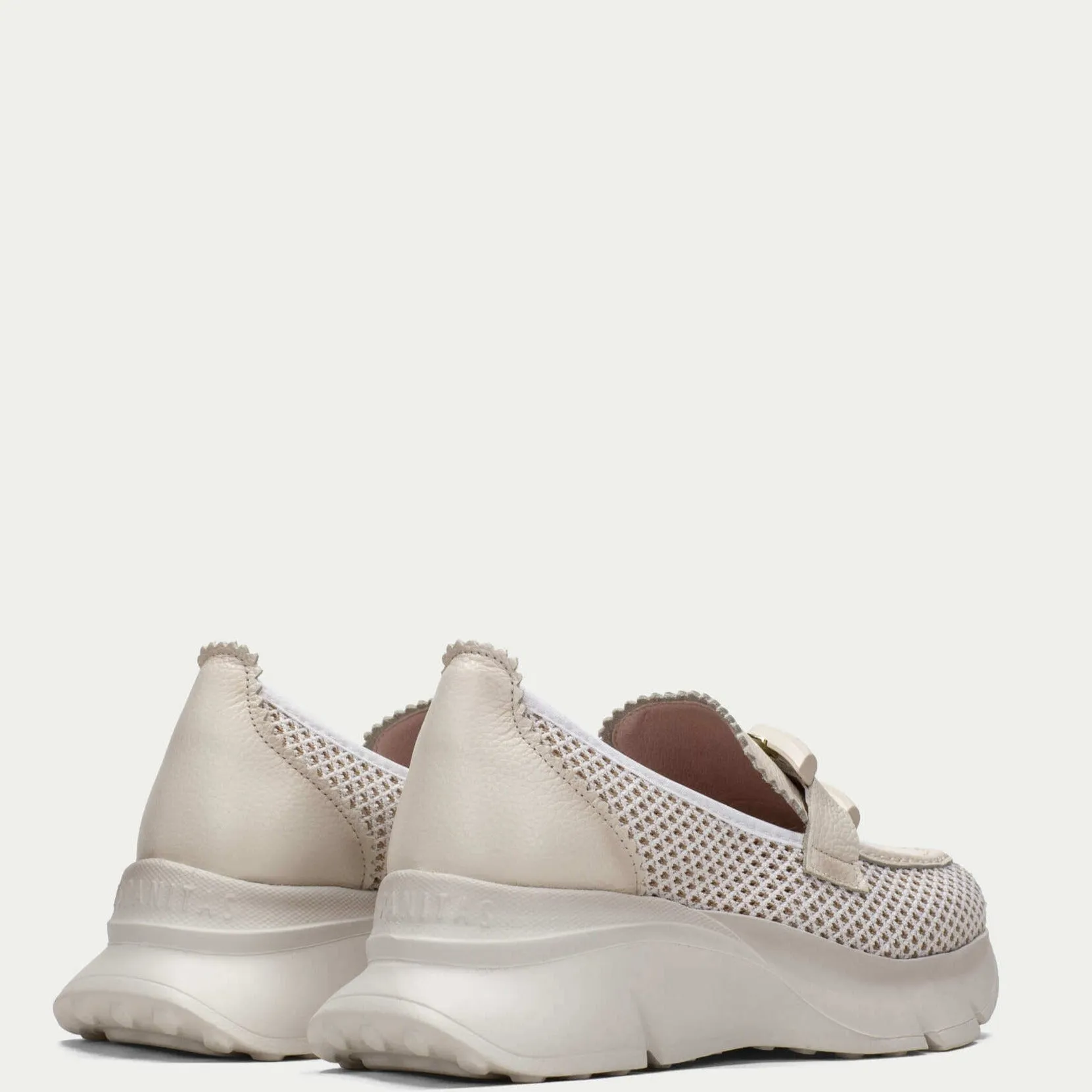 Hispanitas Off White Leather Slip On Shoes