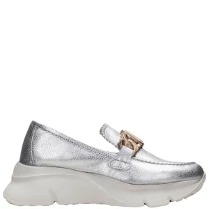 Hispanitas Silver & Bronze Leather Slip On Shoes