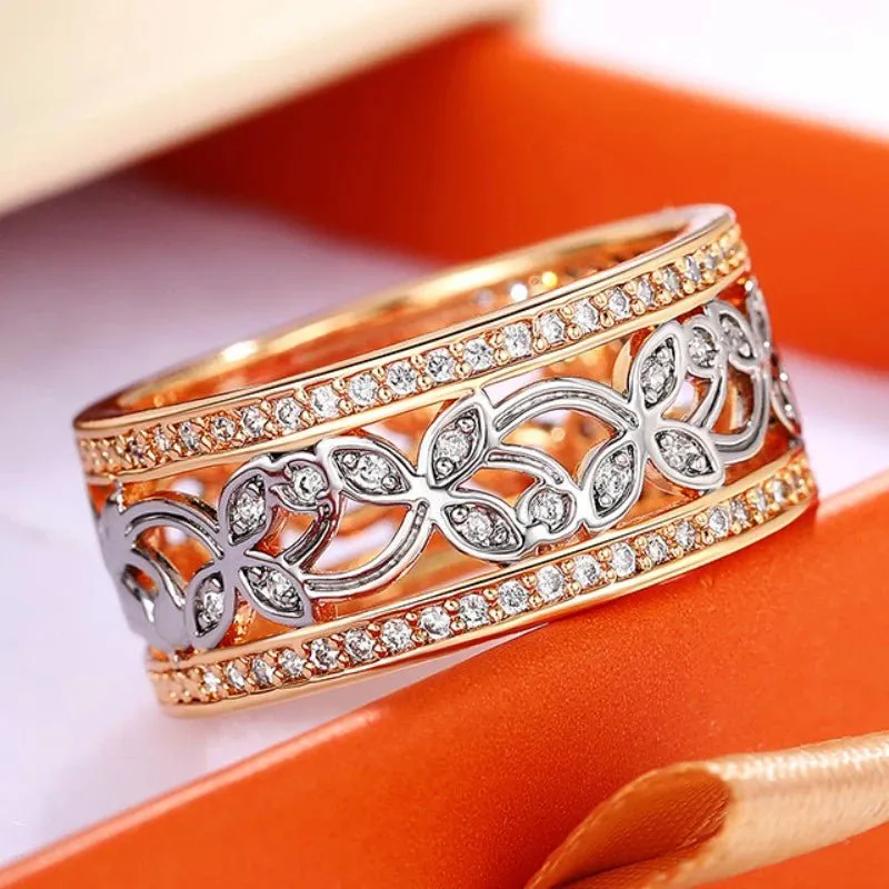 Hollow Fashion Ring for Women Wedding Engagement Party Jewelry