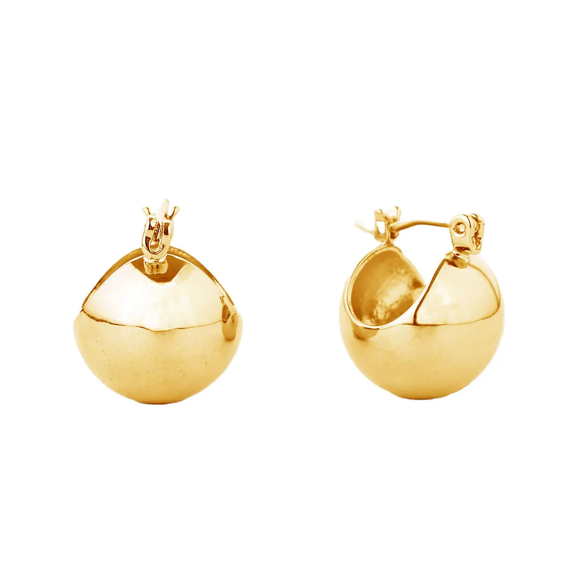 Hoop 14K Gold Dipped Small Ball Earrings for Women