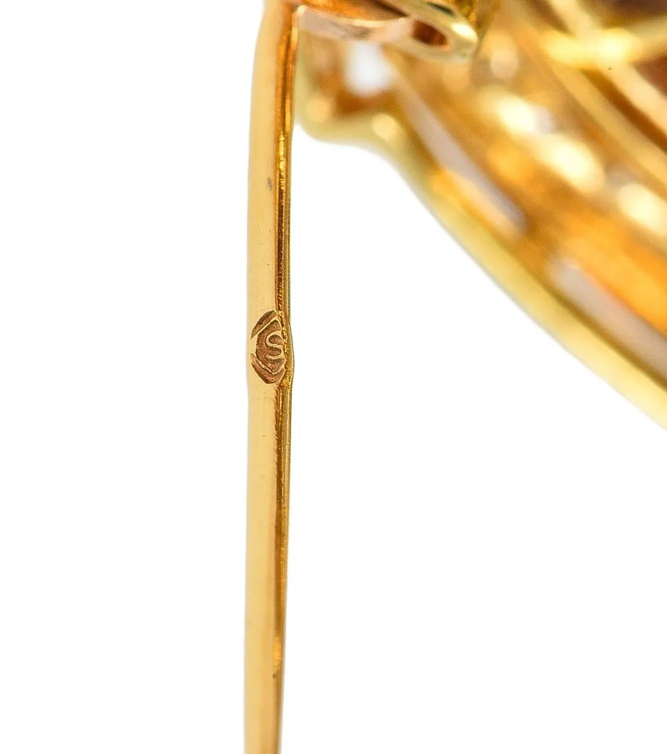 H.Stern 1980's Diamond Multi-Gem 18 Karat Yellow Gold Rainbow Pinwheel Vintage Pendant Brooch