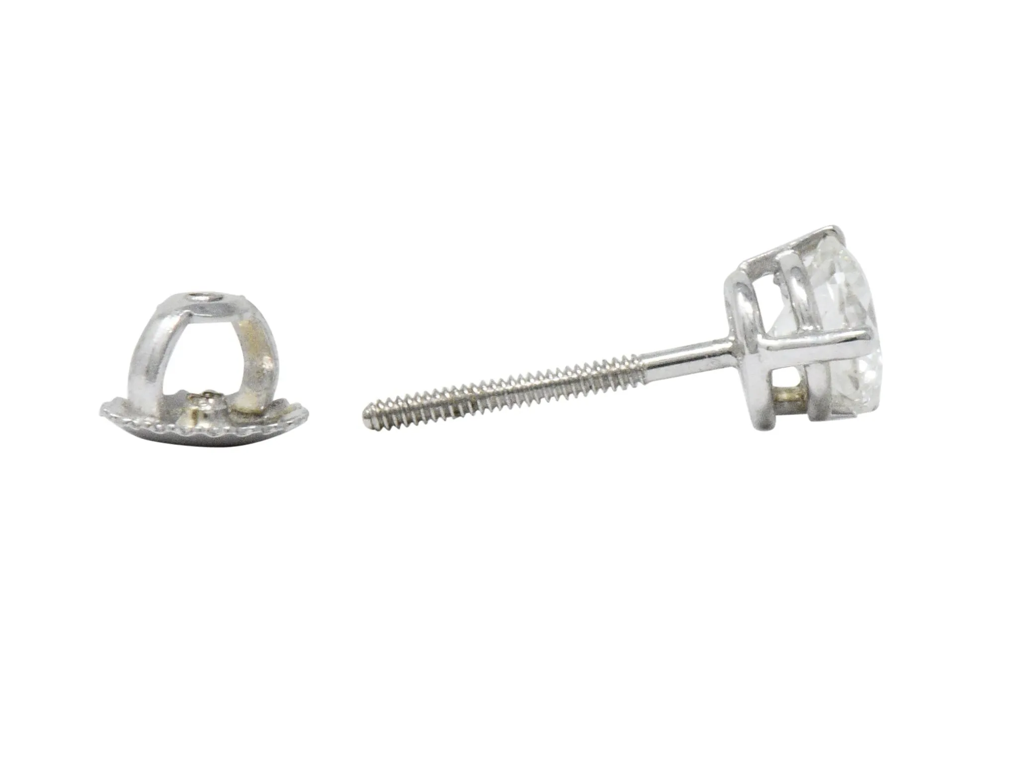 Impressive 1.20 CTW Diamond 18 Karat White Gold Martini Stud Earrings
