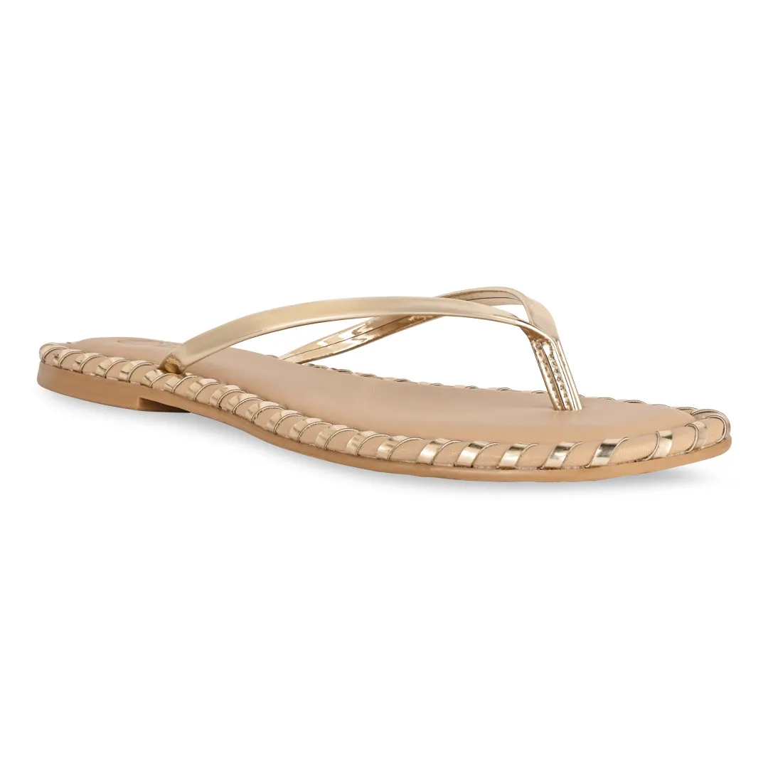 Intertwined Gold Thong Flats