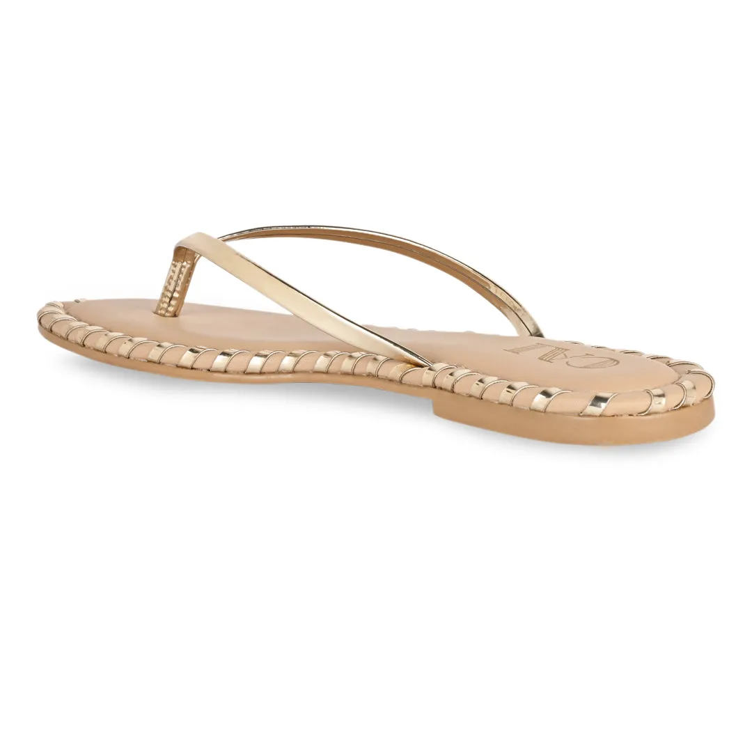 Intertwined Gold Thong Flats