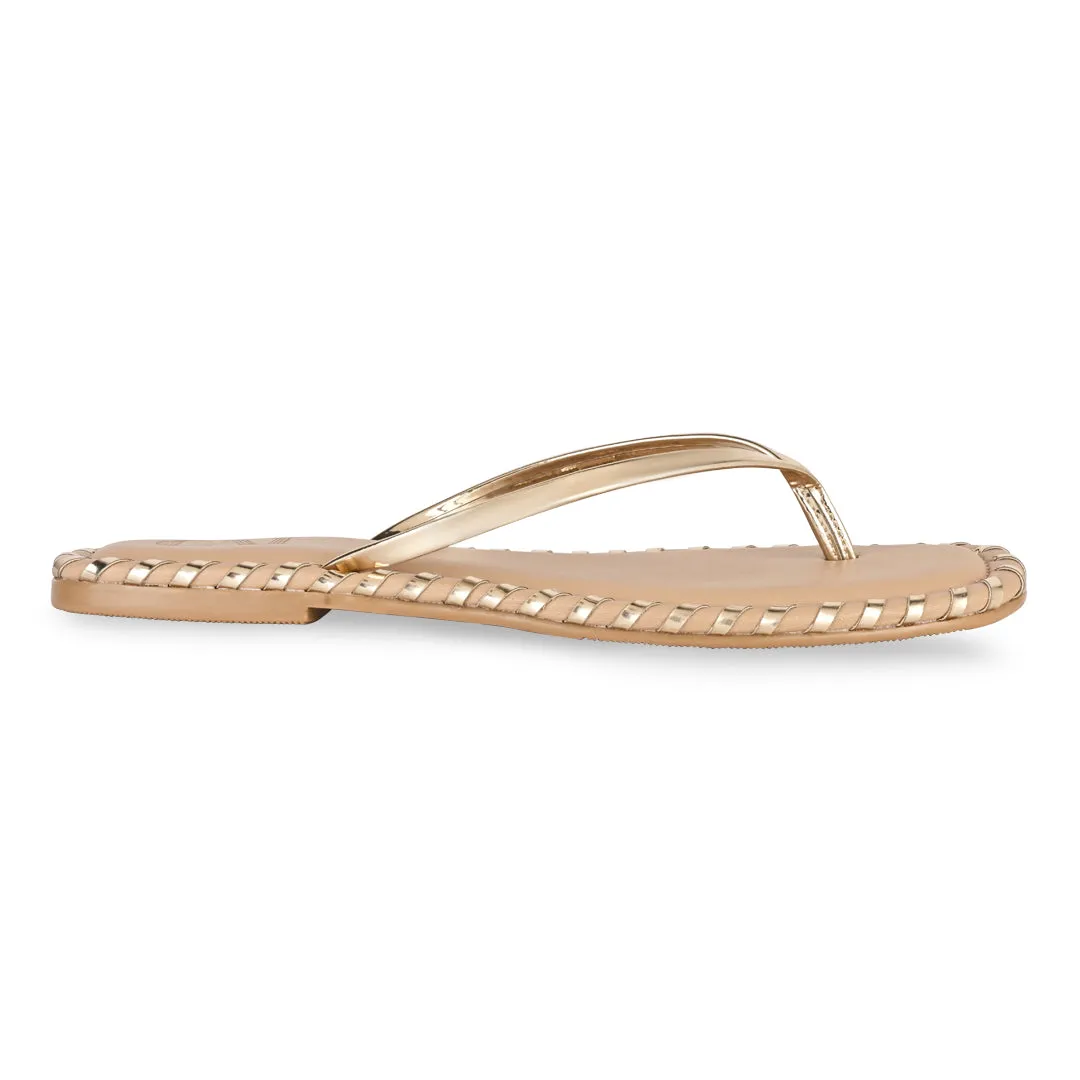 Intertwined Gold Thong Flats