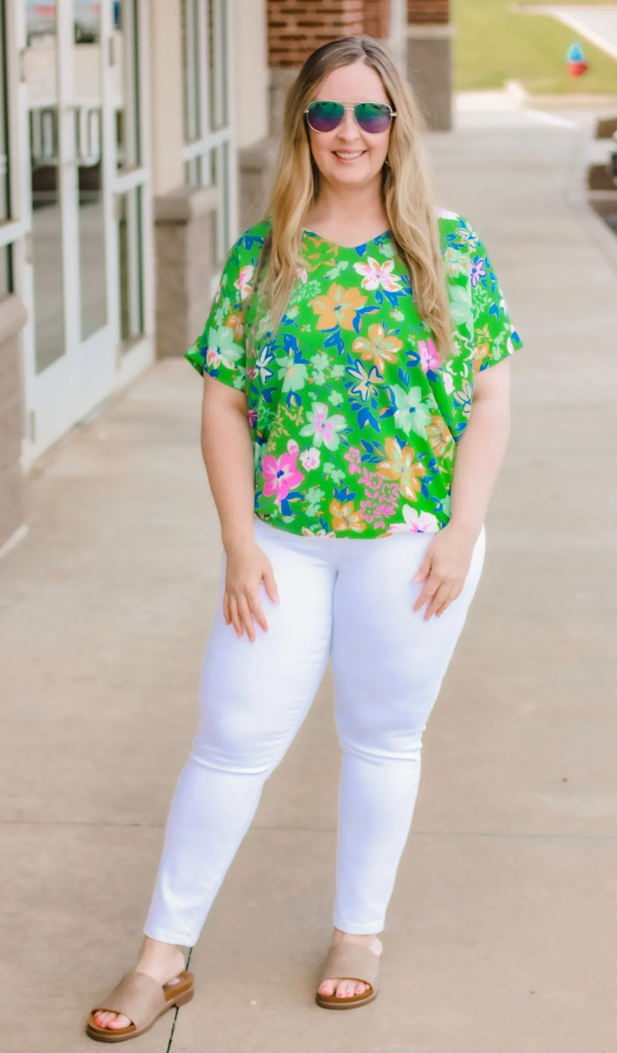 Island Vacation Floral Blouse