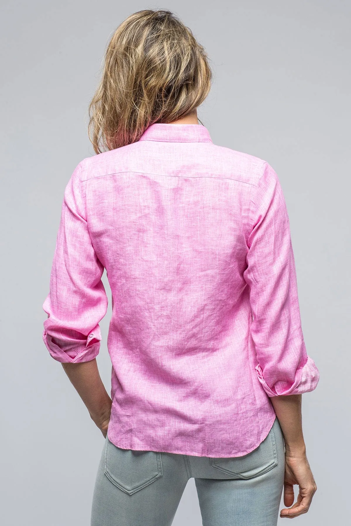 Janie's Soft Touch Linen Shirt In Pink